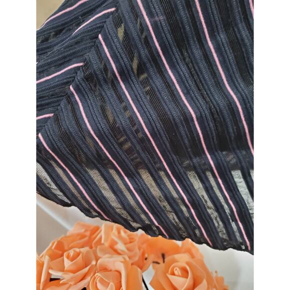 Vtg 90s Fashion Bug Sheer Overlay Stripe Corset Top Skirt Set Plus Size Gothic - Picture 9 of 16